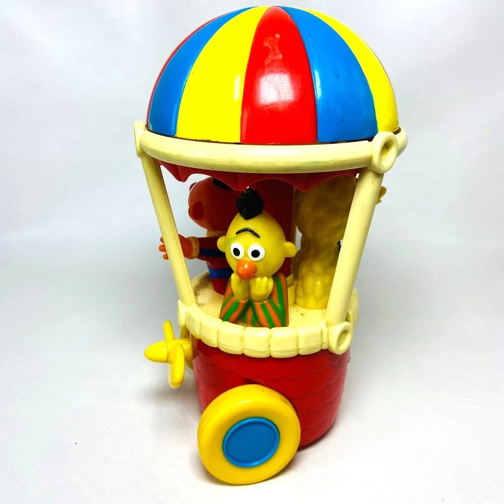 80s Sesame Street Hot Air Balloon‎ Bump N Go Bert Big Bird Musical Illco Working